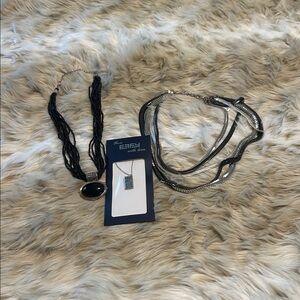 Black and Silver Necklace Set three necklaces